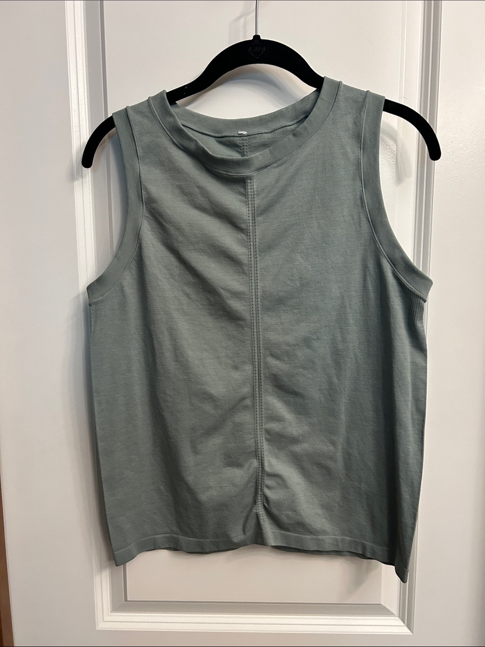 Sleeveless Crewneck Tank Top in Sage Green